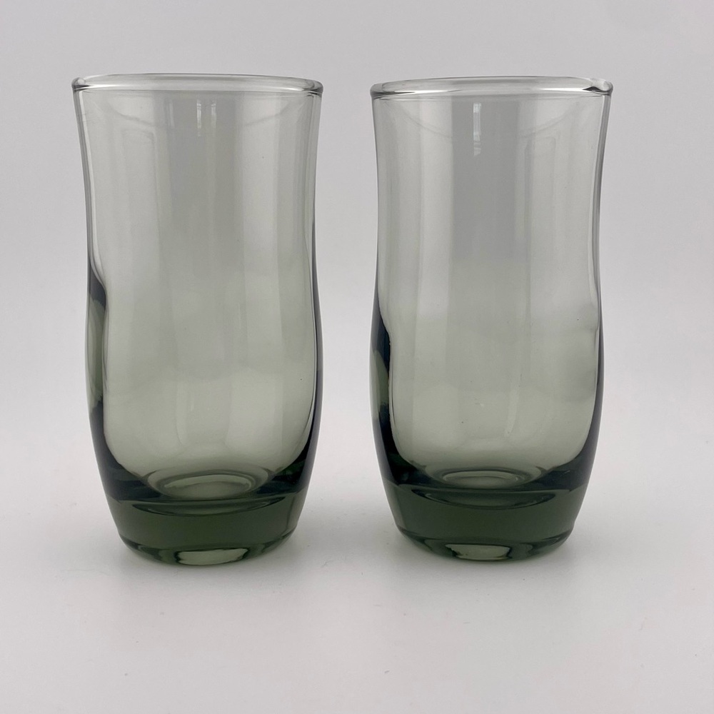 Vintage, Two Smoke Charcoal Gray Juice Glasses by Anchor Hocking, Set of 2